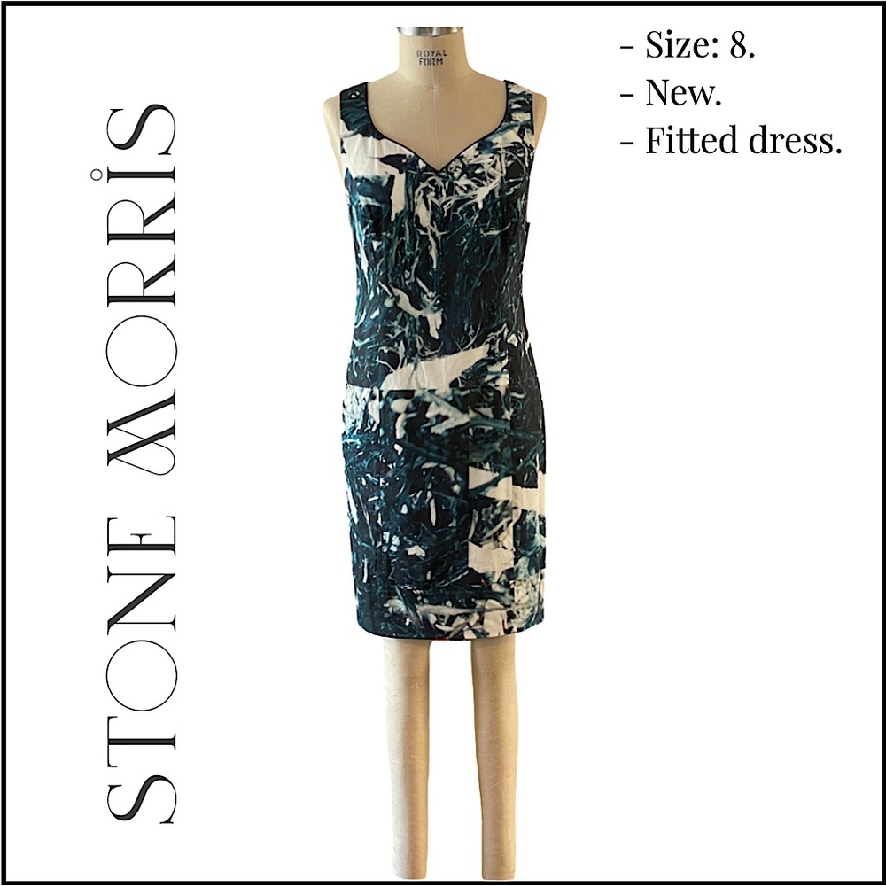 NWT, Stone Morris Fitted, Amazingly Flattering Dress! Size: 8.